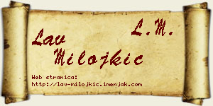 Lav Milojkić vizit kartica